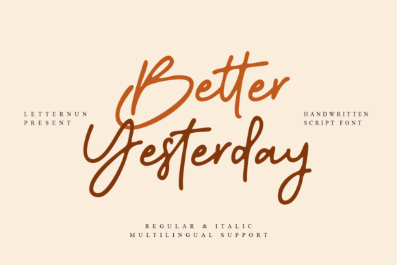 Better Yesterday Script Font for Editorial Design