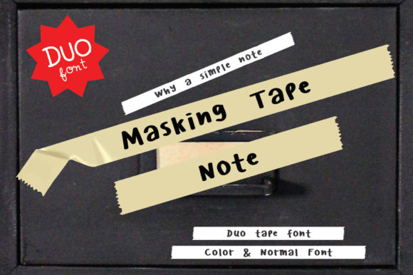 Masking Tape Note Font for Business Branding