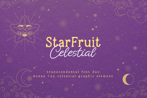 Starfruit Celestial Duo: A Warm, Branded Script & Serif Font for Makers